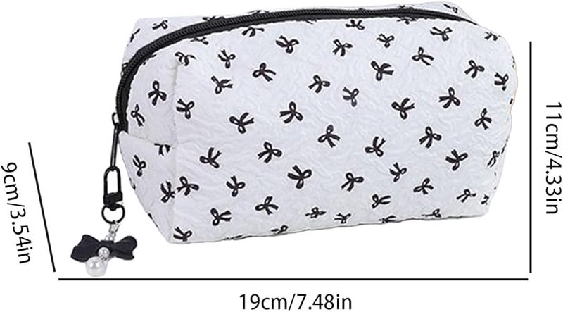 حقيبة مكياج كبيرة على شكل قوس، مجموعة من 2، حقيبة ناعمة وجمالية للنساء والفتيات للسفر والمدرسة - Image 5